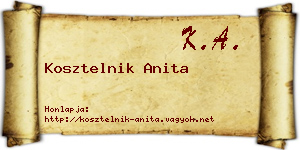 Kosztelnik Anita névjegykártya