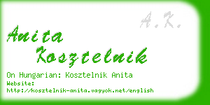 anita kosztelnik business card